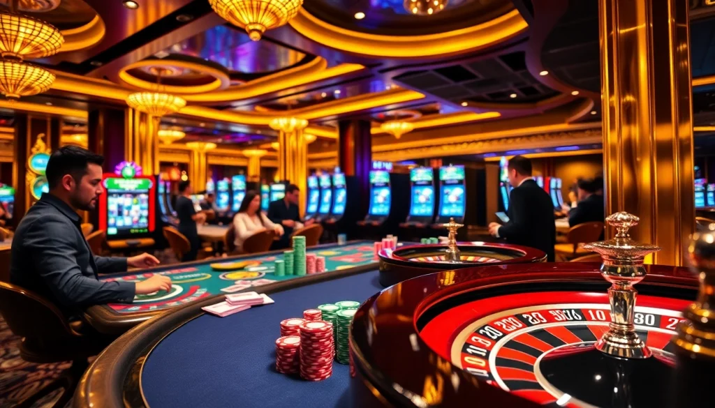 Engaged players enjoying the vibrant atmosphere of 68win sòng bài casino.