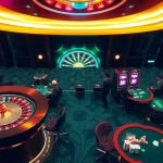 Experience excitement at cassino pix with vibrant slot machines and elegant poker tables.