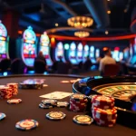 Experience the excitement of 68VIP with vibrant casino tables, poker chips, and thrilling gameplay.