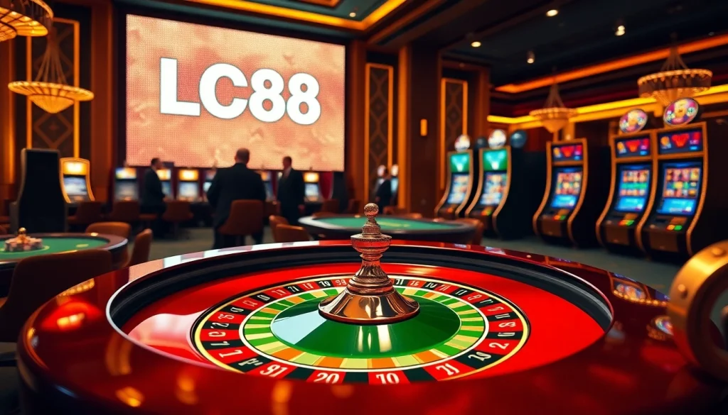 Feeling the thrill of LC88 roulette in a luxurious casino setting.