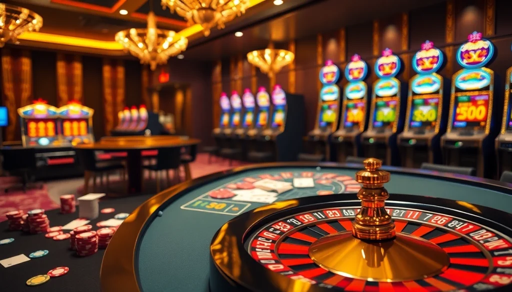 Experience the excitement of 6L777 VIP gaming with colorful chips and a spinning roulette wheel.