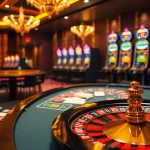 Experience the excitement of 6L777 VIP gaming with colorful chips and a spinning roulette wheel.