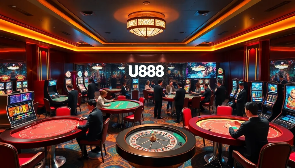 Experience luxurious blackjack and slots action at U888 casino, showcasing excitement and professionalism.