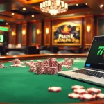 Experience thrilling gameplay with 79king poker chips and cards in a luxurious casino setting.