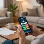 Engaging gameplay on Nhà cái kubet app in a cozy home environment.