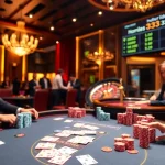 Engaging poker game at https://33win68.io/ showcasing vivid chips and lively atmosphere.