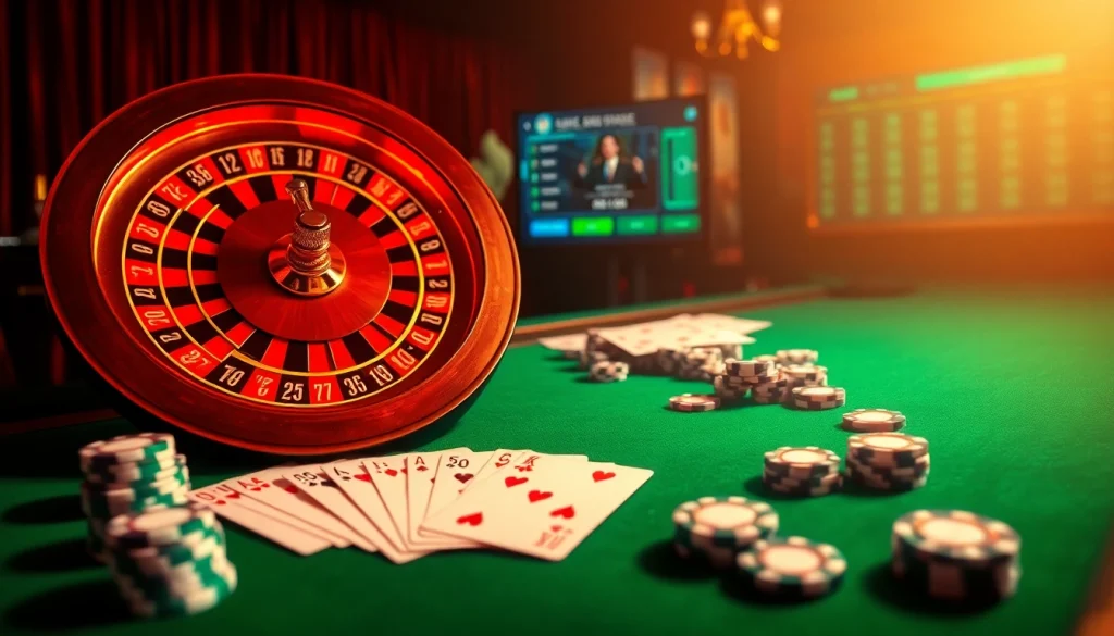 Engage with the energetic gambling experience at nhà cái rr88 with a dynamic casino scene featuring roulette and poker.
