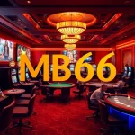 Players enjoying high-stakes games at MB66 online casino with vibrant slot machines.