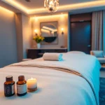 Relaxing 수원출장마사지 setup with soothing ambiance and professional therapist.