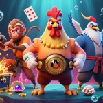 Experience thrilling gameplay at C168 with vibrant characters amidst exciting casino elements.