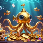Spin to win at slot88 resmi with a thrilling underwater casino adventure filled with gold coins and vibrant game elements.